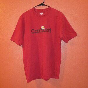 Carhartt Men Medium Red Black Outdoors Travel Short Sleeve Shirt